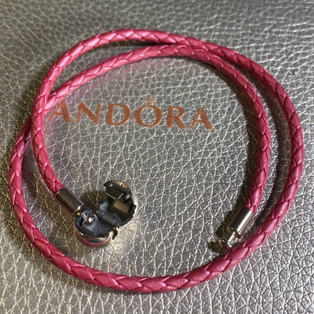 Authentic pandora double wrap leather bracelet